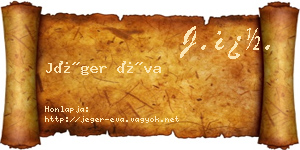 Jéger Éva névjegykártya