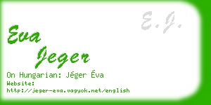 eva jeger business card